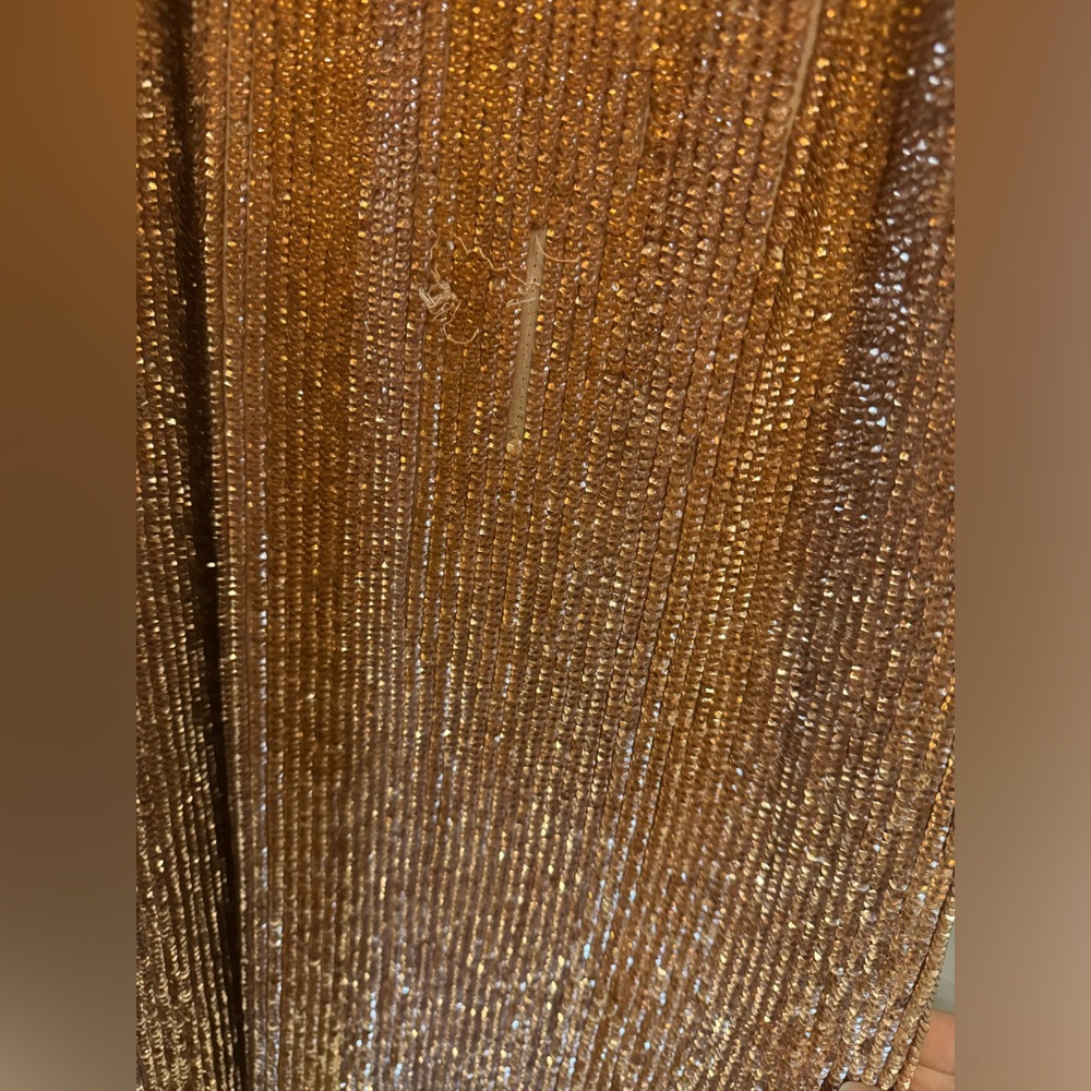 Retrofete bronze sequined Maxi Dress w/side slit M NWT - Picture 7 of 8